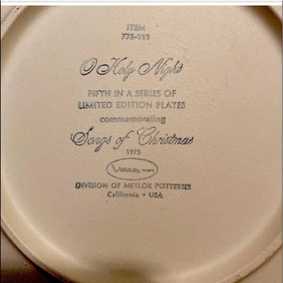 Set of 4 Vernon Ware Metlox Songs of Christmas Collectors Plates - Picture 6 of 8